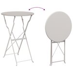 Set de bistro pliable 3 pièces beige en acier