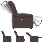 vidaXL Fauteuil inclinable de massage Marron foncé Tissu