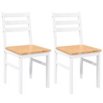 vidaXL Chaises à manger 2 Pièces blanc bois massif caoutchouc