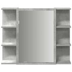 vidaXL Armoire à miroir de bain Gris béton 80x20 5x64 cm Aggloméré