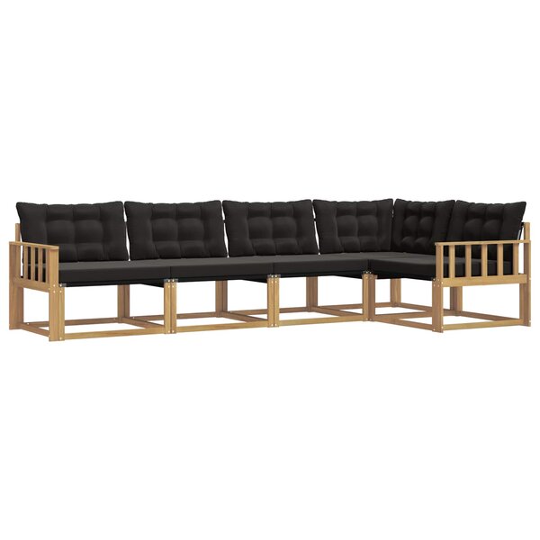 vidaXL Ensemble de canapés d'extérieur 5 pc Blanc et noir