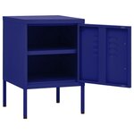 vidaXL Table de chevet Bleu marine 35x35x51 cm Acier