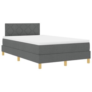 vidaXL Lit boxspring avec matelas Gris foncé 120 x 190 cm tissu