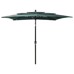 vidaXL Parasol de jardin à 3 niveaux avec mât en aluminium vert