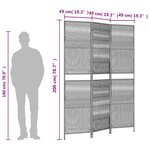 vidaXL Cloison de séparation 3 panneaux marron résine tressée