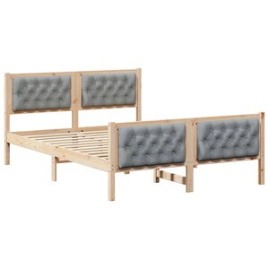 vidaXL Cadre de lit Gris clair 140 x 200 cm Pin massif
