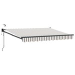 vidaXL Auvent rétractable électrique Gris clair et blanc