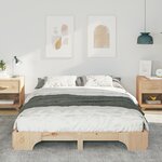 vidaXL Cadre de lit surélevé avec stockage Marron bois