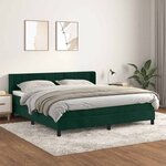 vidaXL Sommier à lattes de lit et matelas Vert foncé 180x200cm Velours