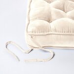 Galette de chaise coussin rehausseur en suédine Crème  40 x 40 x 10 cm - HOMESCAPES