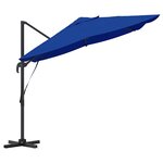 vidaXL Parasol Roma à Bras Déporté Bleu  Noir 352 x 251 x 260 cm
