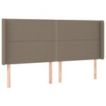 vidaXL Sommier à lattes de lit matelas et LED Taupe 180x200 cm Tissu