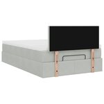 vidaXL Cadre de lit ottoman et matelas gris clair 120x200 cm velours