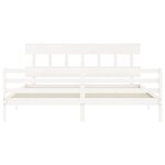 vidaXL Cadre de lit sans matelas blanc 200x200 cm bois massif