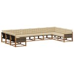 vidaXL Ensemble de canapés d'extérieur 10 pc Naturel et Beige