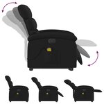 vidaXL Fauteuil inclinable de massage électrique Noir Tissu