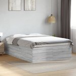 vidaXL Cadre de lit sans matelas sonoma gris 120x190 cm