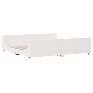 vidaXL Cadre de lit sans matelas blanc 200x200 cm bois massif de pin