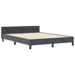 Cadre de lit en velours gris foncé 140x190 cm