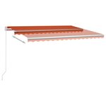 vidaXL Auvent manuel rétractable 450x350 cm Orange et marron