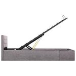 vidaXL Cadre de lit à stockage hydraulique Taupe Tissu 100x200 cm