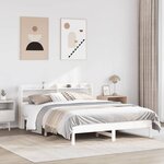 vidaXL Cadre de lit sans matelas blanc 140x190 cm bois de pin massif