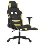 vidaXL Chaise de jeu avec repose-pied Noir et vert clair