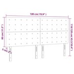 vidaXL Tête de lit à LED Gris foncé 180x5x118/128 cm Velours