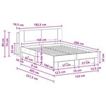 vidaXL Cadre de lit avec rangement Chêne fumé 150 x 200 cm