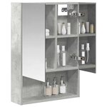 vidaXL Armoire Miroir de Salle de Bain Gris béton 50 x 14 5 x 70 cm