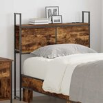 vidaXL Headboard de Rangement avec Station de Charge Chêne fumé 100 cm