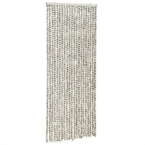vidaXL Rideau anti-mouches gris clair et gris foncé 100x200cm chenille