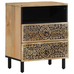vidaXL Table de chevet 50x33x60 cm bois de manguier massif