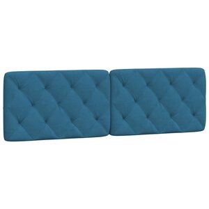 vidaXL Coussin de tête de lit bleu 160 cm velours