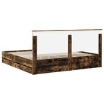 vidaXL Cadre de lit Chêne fumé 200 x 200 cm Bois Ingénierie