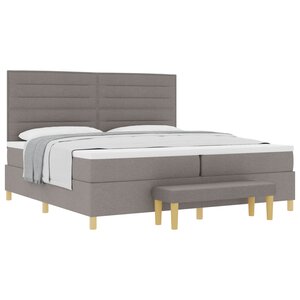 vidaXL Lit à ressorts avec tête de lit Taupe 200 x 200 cm tissu