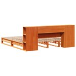 vidaXL Lit bibliothèque sans matelas cire marron 200x200cm bois massif