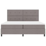 vidaXL Lit à ressorts avec matelas avec LED Taupe 200 x 200 cm tissu