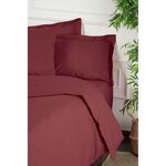 Parure de lit - housse de couette 220 x 240 + 2 taies d'oreiller 60 x 60 coton renforcé - Rouge