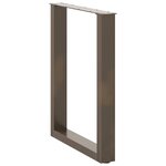 vidaXL Pieds de table à manger en forme de U  2 pièces  acier naturel  60 x (72-73) cm