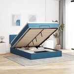 vidaXL Cadre de lit ottoman avec matelas bleu foncé 140x200 cm velours