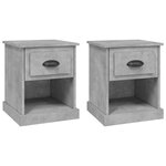 vidaXL Tables de chevet 2 Pièces gris béton 39x39x47 5 cm bois ingénierie