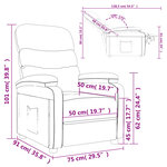 vidaXL Fauteuil inclinable Gris clair Tissu