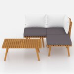 Salon de jardin meuble d'extérieur ensemble de mobilier 4 pièces avec coussins bois d'acacia solide 02_0016092