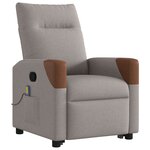vidaXL Fauteuil inclinable de massage Taupe Tissu