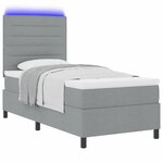 vidaXL Lit à ressorts avec matelas Gris clair 80 x 200 cm tissu