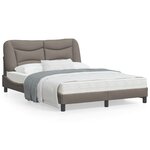 vidaXL Cadre de lit avec lumières LED taupe 140x200 cm tissu