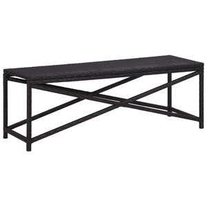 vidaXL Banc de jardin 120 cm Résine tressée Noir