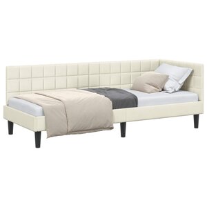 vidaXL Cadre de lit d'angle Crème 80 x 200 cm Velours