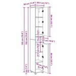 vidaXL Cabinet de salle de bain Chêne fumé 30 5 x 30 x 195 cm